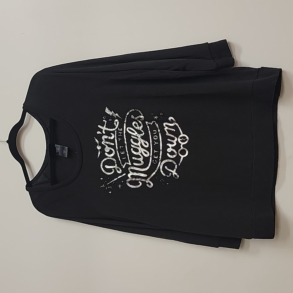 Don't Let the Muggles Get You Down Black Light Sweater 2X Harry Potter